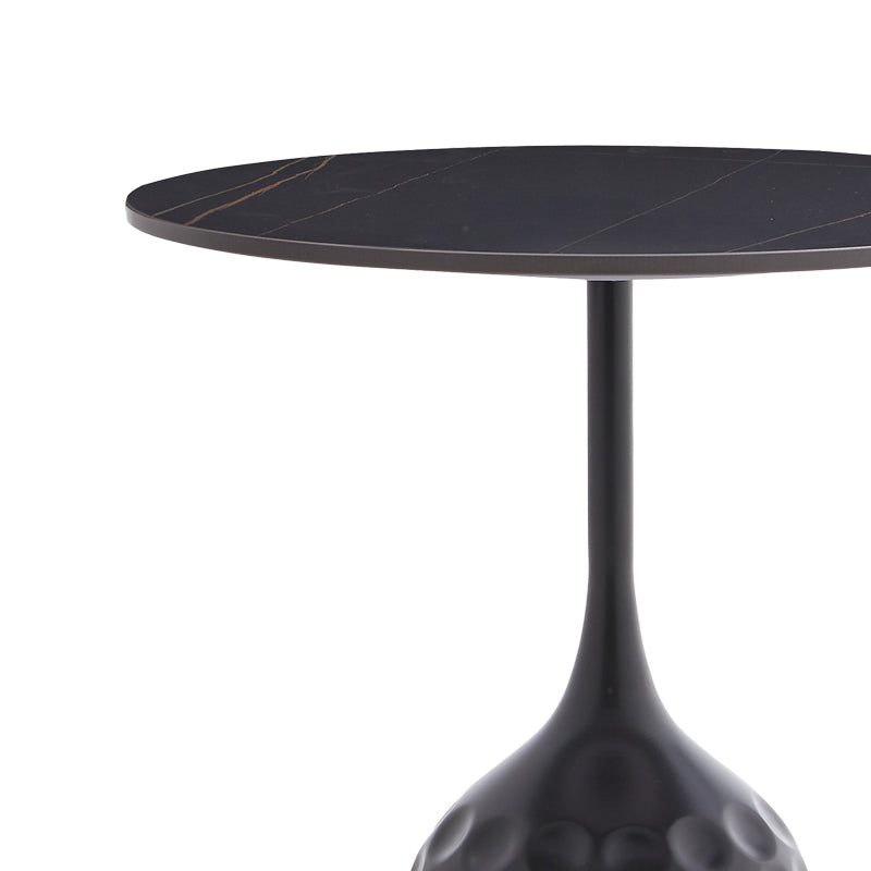 Βοηθητικό τραπέζι Kousien Inart μαύρο sintered stone Φ50x60εκ - Pakobazaar