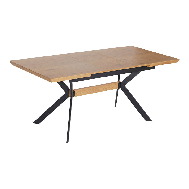 Τραπέζι Jessamy  επεκτεινόμενο MDF 43mm σε φυσική απόχρωση και πόδι μεταλλικό μαύρο 160/200x90x76εκ - Pakobazaar
