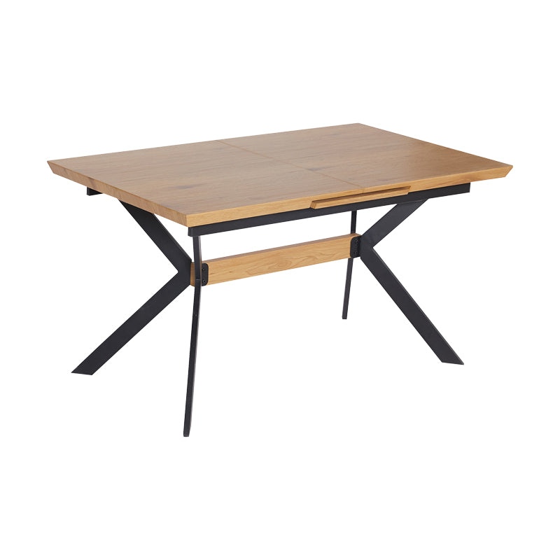 Τραπέζι Jessamy  επεκτεινόμενο MDF 43mm σε φυσική απόχρωση και πόδι μεταλλικό μαύρο 160/200x90x76εκ - Pakobazaar