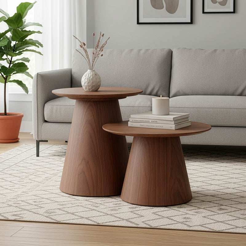 Τραπέζια σαλονιού Kayano  σετ 2 τεμ mdf σε καρυδί απόχρωση - Image 1