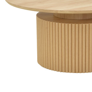 Τραπέζι σαλονιού Opols  mdf σε φυσική απόχρωση Φ90x42εκ - Pakobazaar
