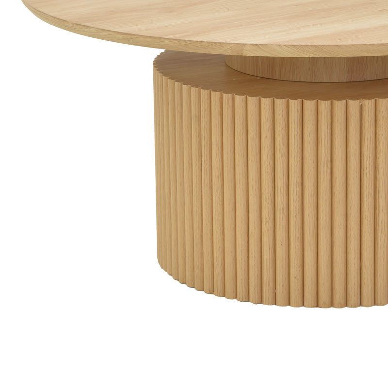 Τραπέζι σαλονιού Opols  mdf σε φυσική απόχρωση Φ90x42εκ - Pakobazaar