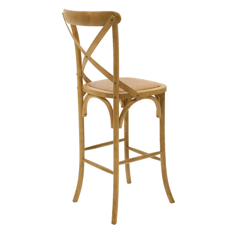 Σκαμπό μπαρ Reid  ξύλο sonoma-έδρα καφέ rattan - Image 2