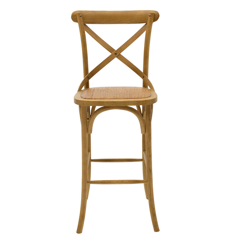 Σκαμπό μπαρ Reid  ξύλο sonoma-έδρα καφέ rattan - Image 4