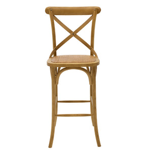 Σκαμπό μπαρ Reid  ξύλο sonoma-έδρα καφέ rattan - Image 4