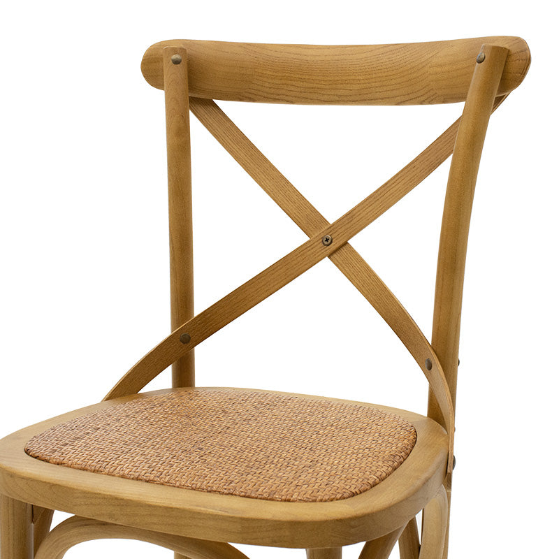 Σκαμπό μπαρ Reid  ξύλο sonoma-έδρα καφέ rattan - Image 5