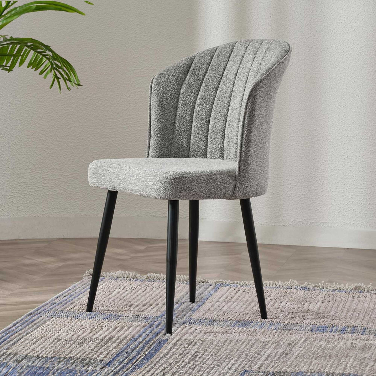Σετ 2 Καρεκλών Rodos Γκρι - Μαύρο 52x42x85 εκ. - Pakobazaar