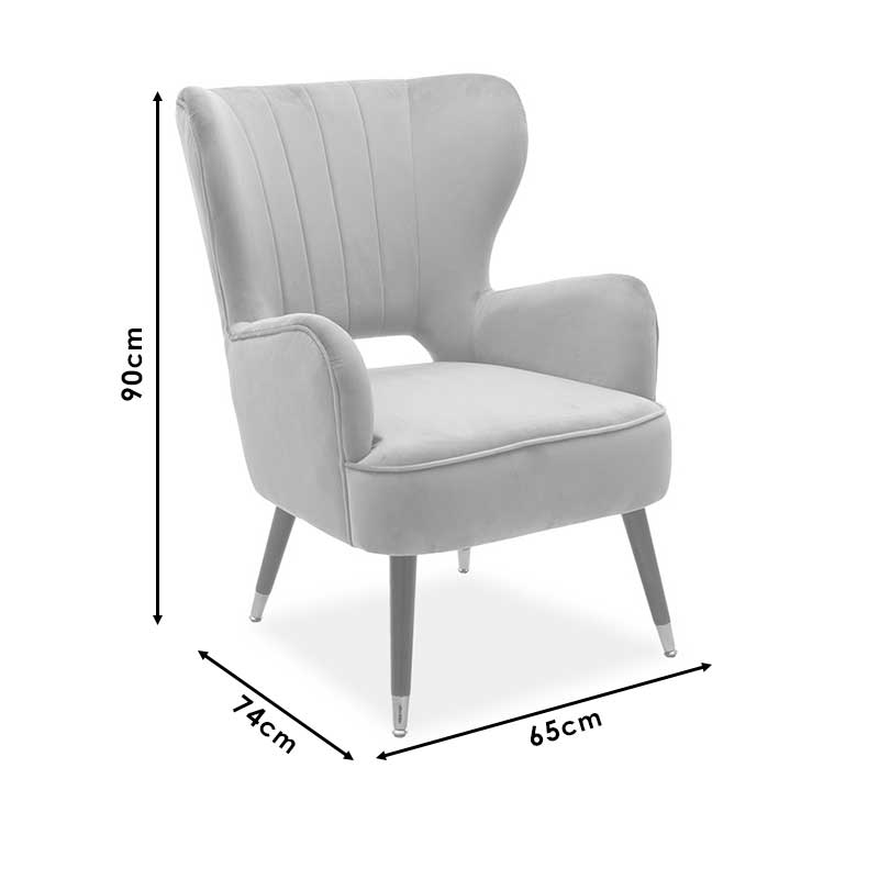 Πολυθρόνα - μπερζέρα Lark  βελούδο σάπιο μήλο 65x74x90εκ - Pakobazaar