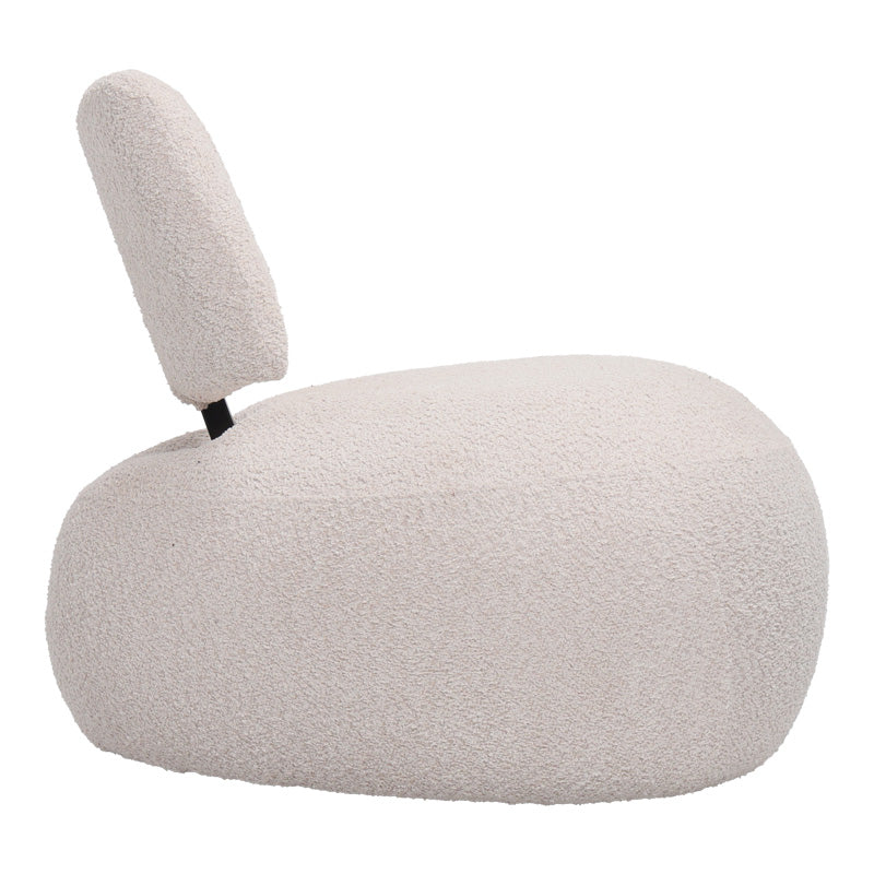 Πολυθρόνα Stonie  μπουκλέ ύφασμα σε μπεζ απόχρωση 67x73x67εκ - Pakobazaar