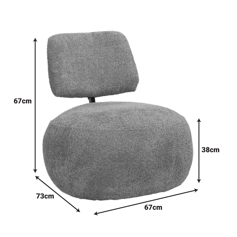 Πολυθρόνα Stonie  μπουκλέ ύφασμα σε μπεζ απόχρωση 67x73x67εκ - Pakobazaar