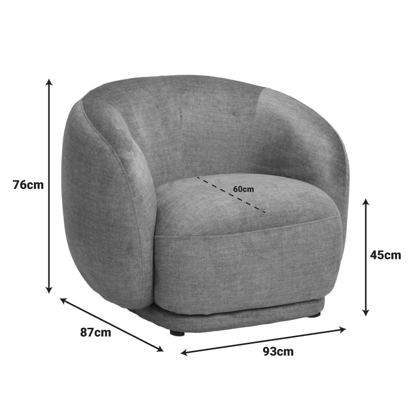 Πολυθρόνα Freya  ύφασμα σε λαδί απόχρωση 93x87x76εκ - Image 5