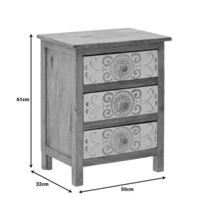Συρταριέρα Inart 3-50-245-0017 ξύλο φυσικό-λευκό 50x32x61εκ - Pakobazaar