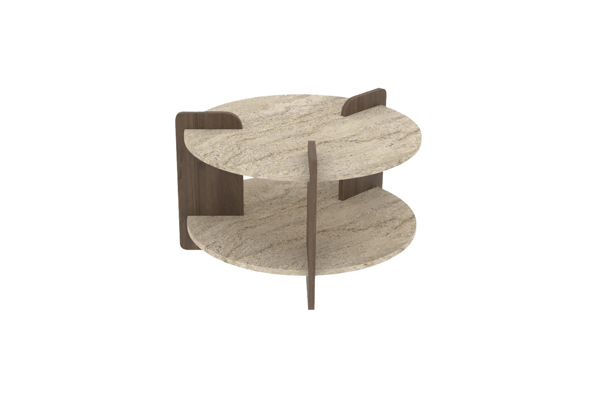 Τραπεζάκι Σαλονιού Zachlorou Travertine - Καρυδί 70x70x45 εκ. Μελαμίνης