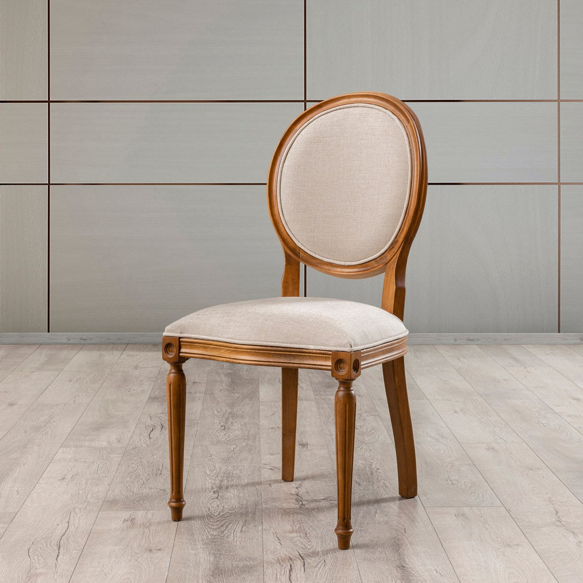 Καρέκλα Falasarna Καρυδί - Μπεζ 48x98x49 εκ.