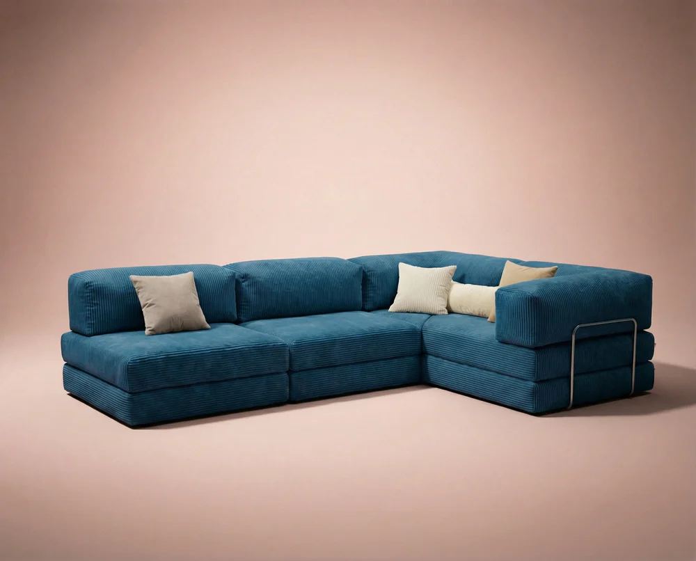 Γωνιακός Καναπές-Κρεβάτι Orestiada Indigo 300x100 εκ.