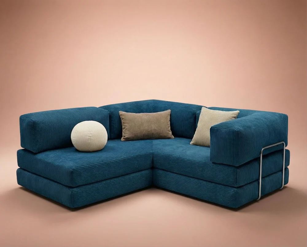Γωνιακός Καναπές-Κρεβάτι Orestiada Indigo 300x100 εκ.