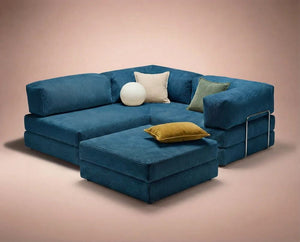 Γωνιακός Καναπές-Κρεβάτι Orestiada Indigo 300x100 εκ.
