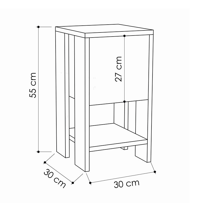 Κομοδίνο Ema  χρώμα λευκό 30x30x55εκ - Pakobazaar