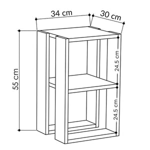 Κομοδίνο Passion  oak 34x30x55εκ - Pakobazaar