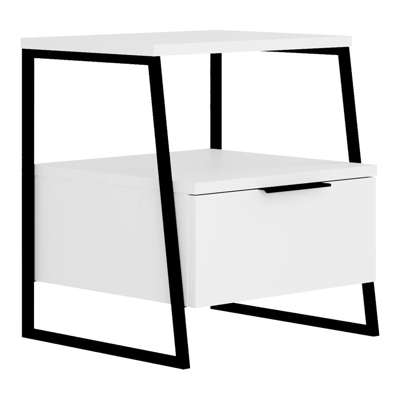 Κομοδίνο Johana  μαύρο-λευκό 45x40x50εκ - Image 1