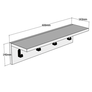 Κρεμάστρα Mulan  χρώμα καρυδί 60x16x14.5εκ - Pakobazaar