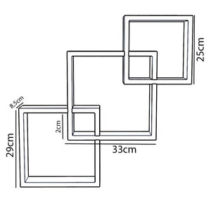 Ραφιέρα τοίχου Maas  χρώμα καρυδί 33x8.5x33εκ - Pakobazaar