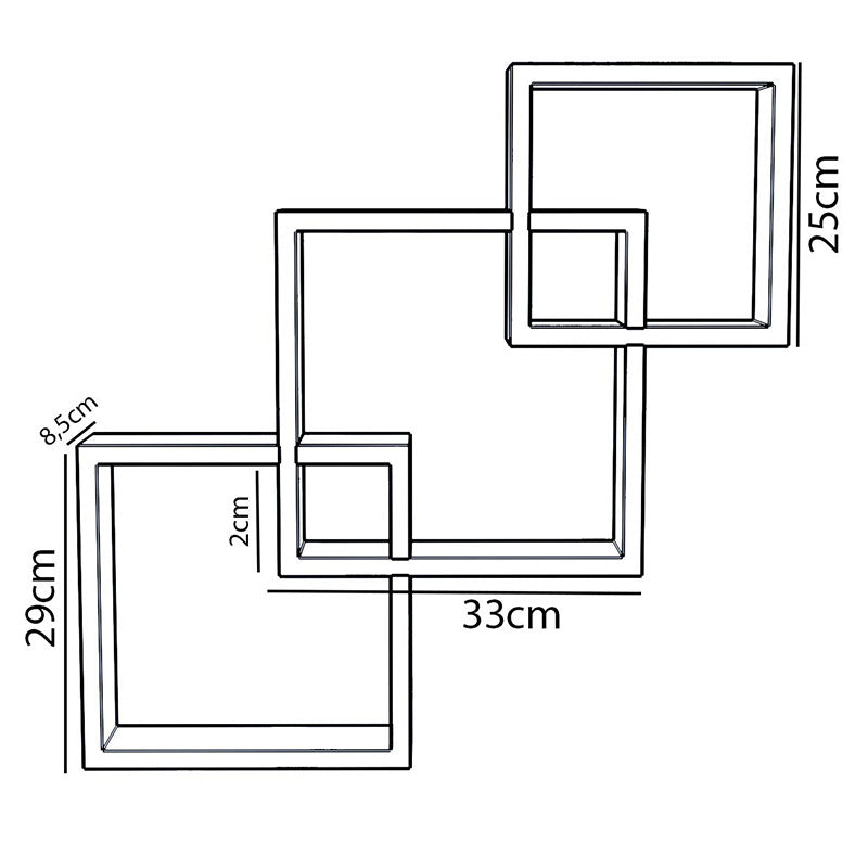 Ραφιέρα τοίχου Maas  χρώμα καρυδί 33x8.5x33εκ - Pakobazaar