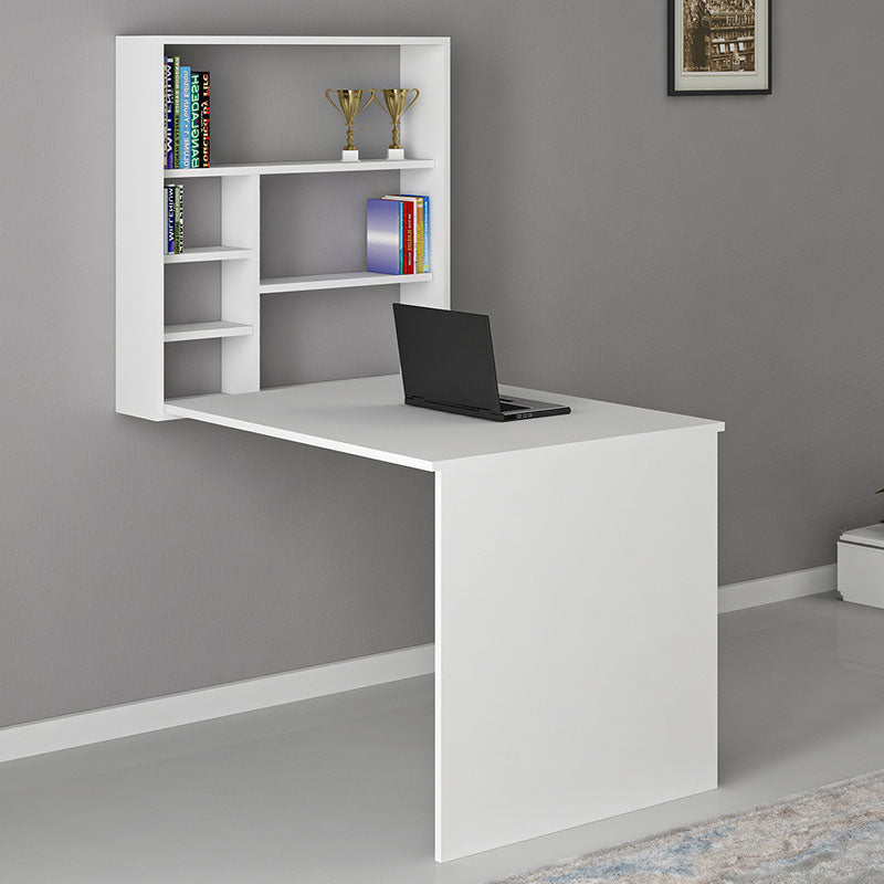 Γραφείο τοίχου ανοιγόμενο Ravin  λευκό 63x90x154εκ - Pakobazaar