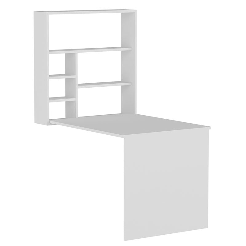 Γραφείο τοίχου ανοιγόμενο Ravin  λευκό 63x90x154εκ - Pakobazaar