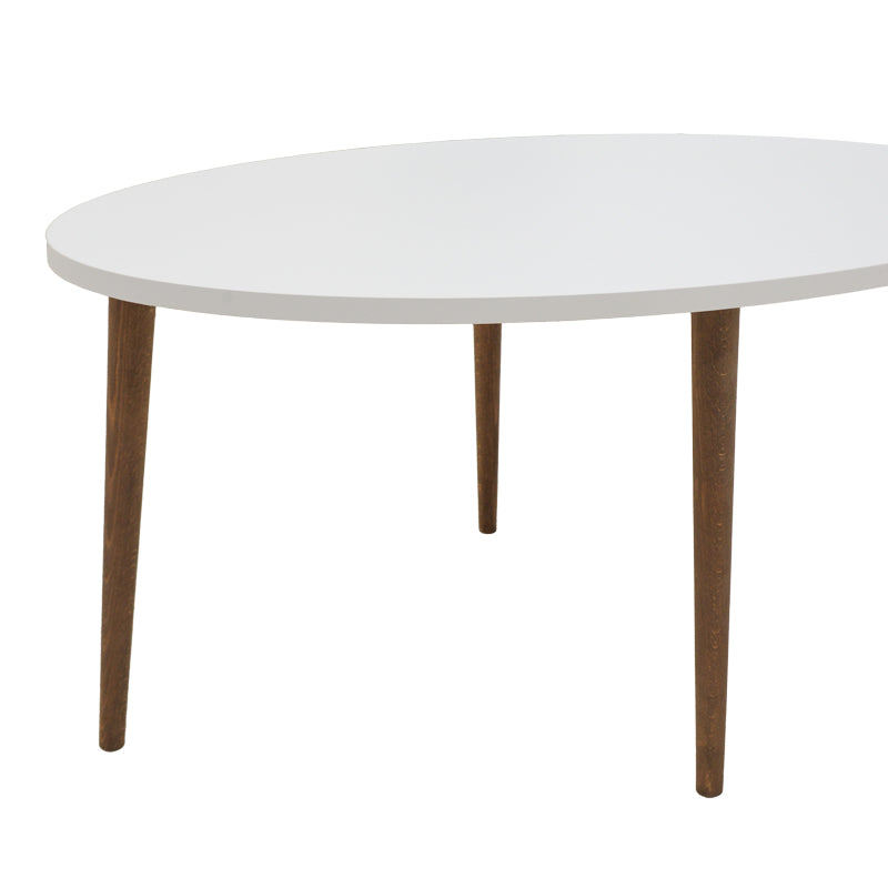 Τραπέζι σαλονιού Barton  λευκό-καφέ 90x45x40εκ - Pakobazaar