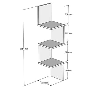 Ραφιέρα γωνιακή τοίχου Insta  λευκό 25x25x105,5εκ - Pakobazaar
