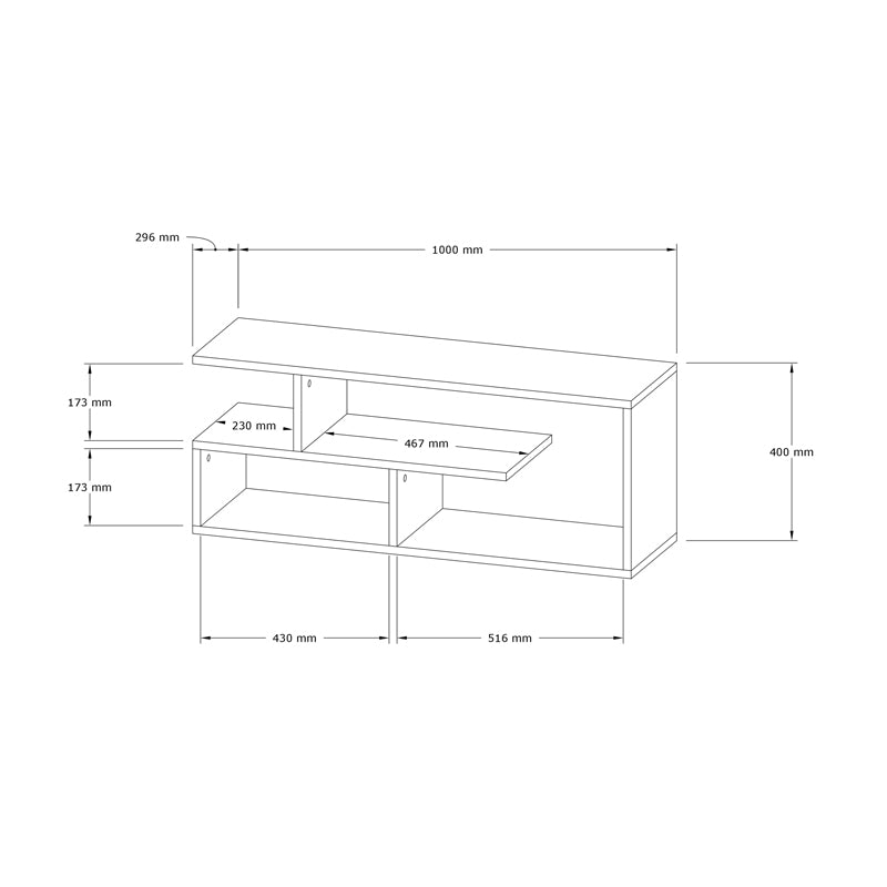 Έπιπλο τηλεόρασης Waldo  λευκό μελαμίνης 100x29,5x40εκ - Image 4