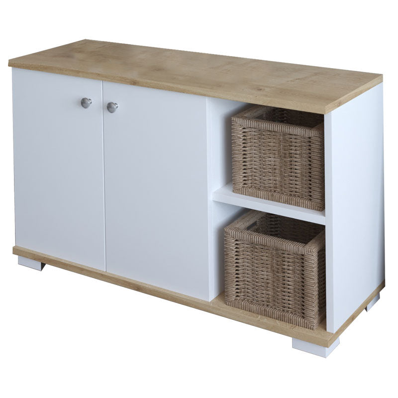 Έπιπλο εισόδου Deril  λευκό-sonoma 90x33x52.5εκ - Pakobazaar