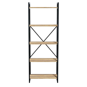 Βιβλιοθήκη Baker  καρυδί-μαύρο 66x34x180εκ - Pakobazaar