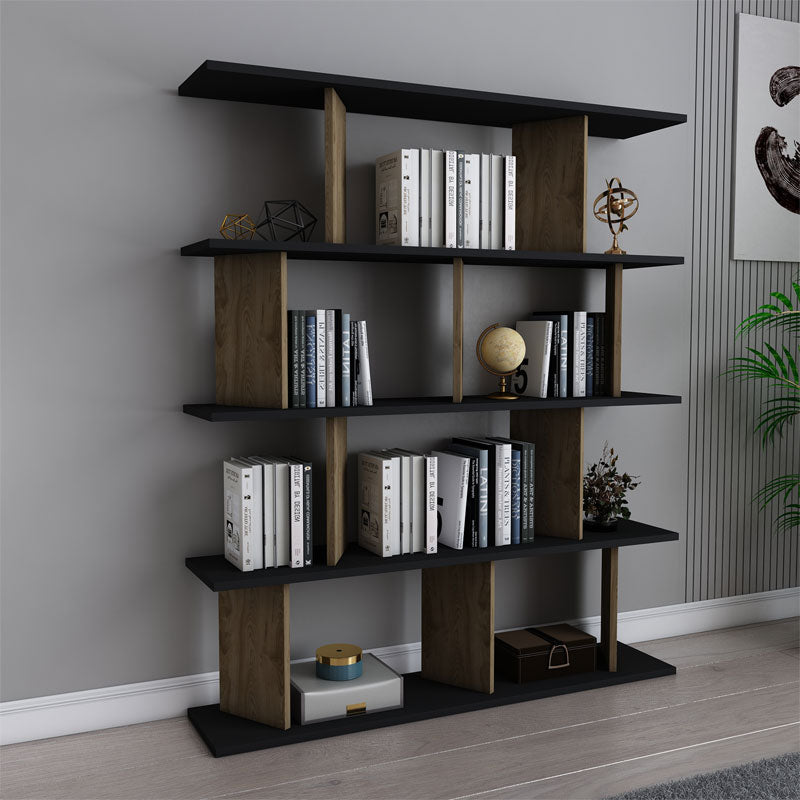 Βιβλιοθήκη Ratu  sonoma-μαύρο 120x24,6x141εκ - Pakobazaar