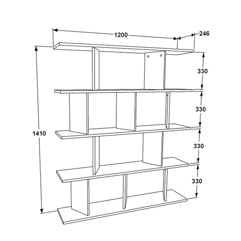 Βιβλιοθήκη Ratu  sonoma-μαύρο 120x24,6x141εκ - Pakobazaar