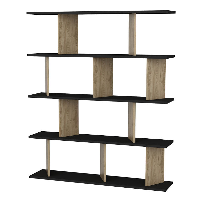 Βιβλιοθήκη Ratu  sonoma-μαύρο 120x24,6x141εκ - Pakobazaar