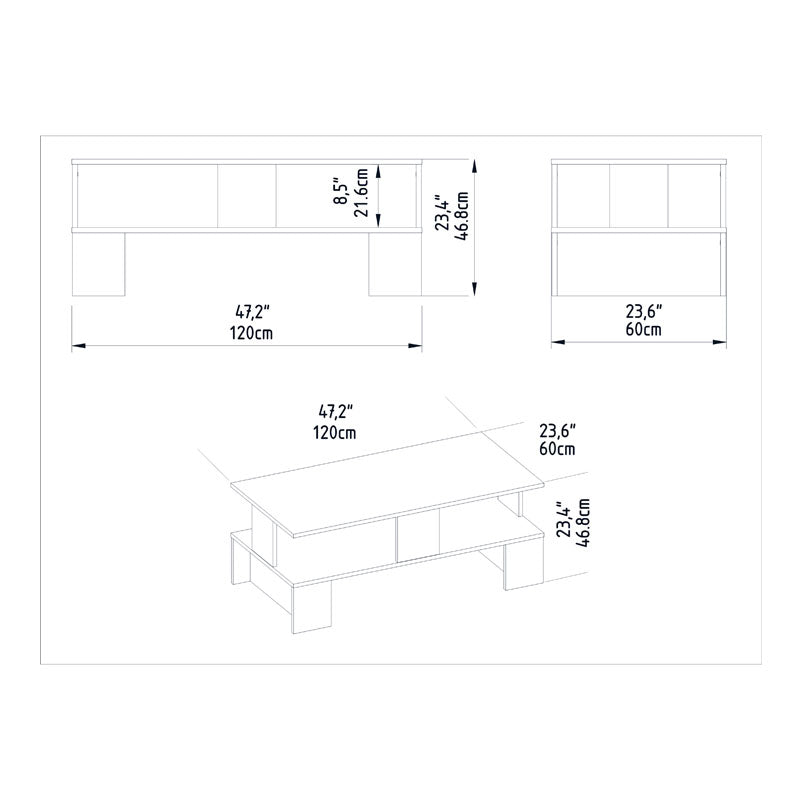 Τραπέζι σαλονιού Olly  λευκό 120x60x47εκ - Pakobazaar