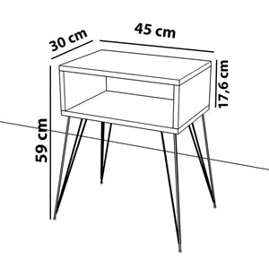 Κομοδίνο Naida  λευκό μελαμίνης 45x30x59εκ - Pakobazaar
