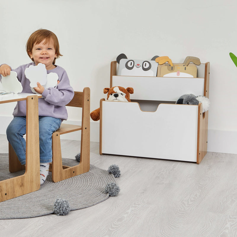 Ραφιέρα Crane  φυσικό-λευκό mdf 57x34x55εκ - Pakobazaar