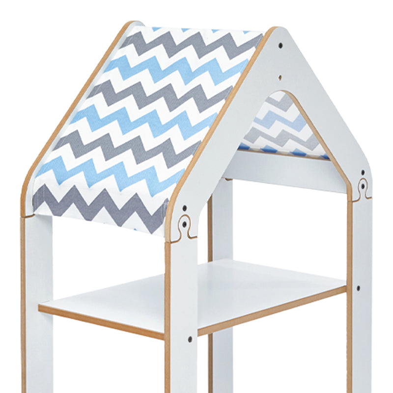 Ραφιέρα τ. Montessori Zoilen  λευκό-μπλε mdf 50x30x80εκ - Image 4