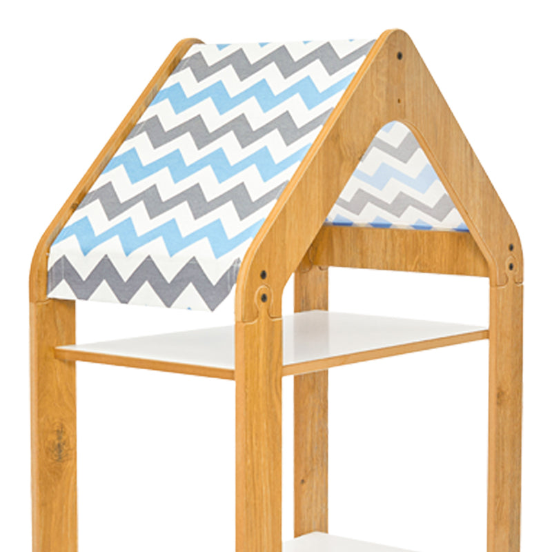 Ραφιέρα τ. Montessori Zoilen I  λευκό-φυσικό-μπλε mdf 50x30x100εκ - Image 3