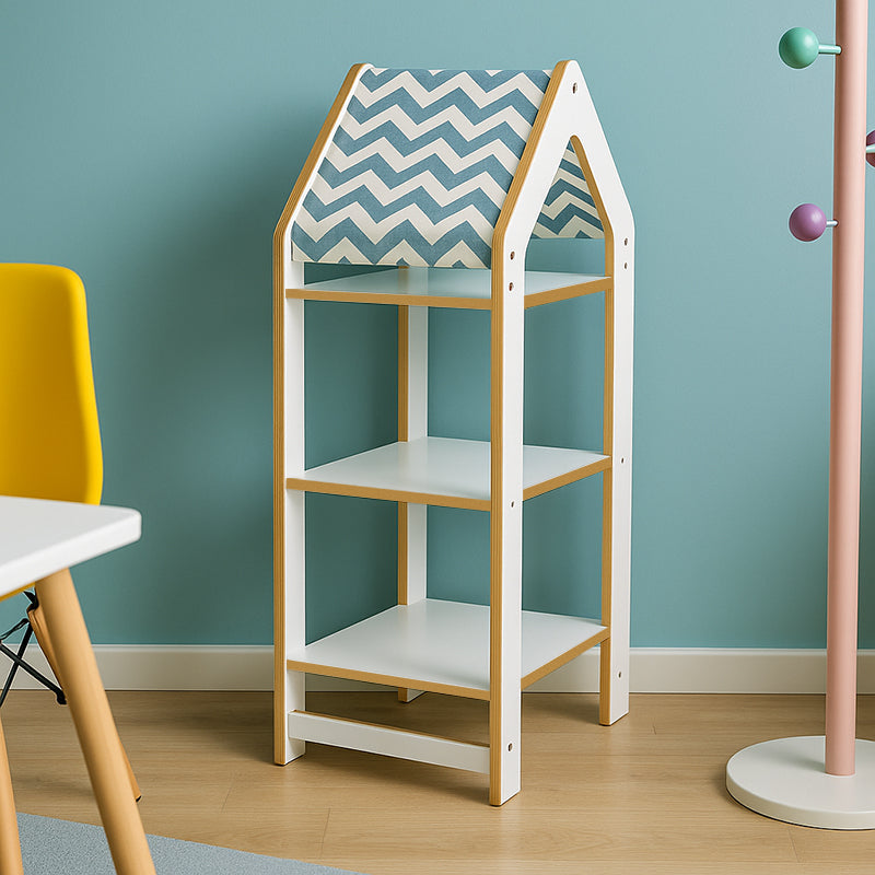 Ραφιέρα τ. Montessori Zoilen I  λευκό-μπλε mdf 50x30x100εκ - Image 2