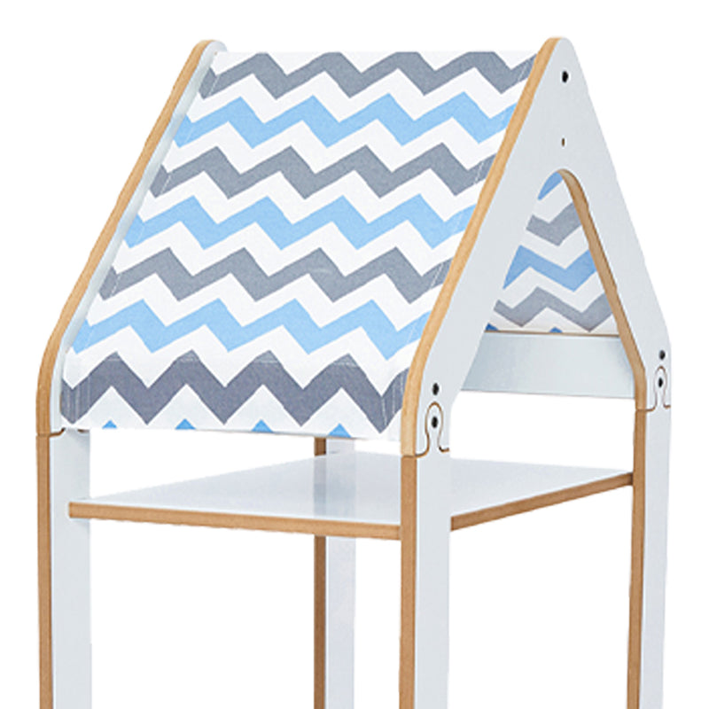 Ραφιέρα τ. Montessori Zoilen I  λευκό-μπλε mdf 50x30x100εκ - Image 4