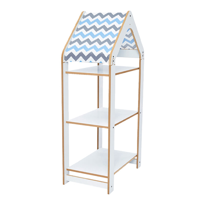 Ραφιέρα τ. Montessori Zoilen I  λευκό-μπλε mdf 50x30x100εκ - Image 1