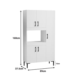 Ντουλάπια κουζίνας Defne  σε λευκή απόχρωση 89x37.5x160εκ - Image 6