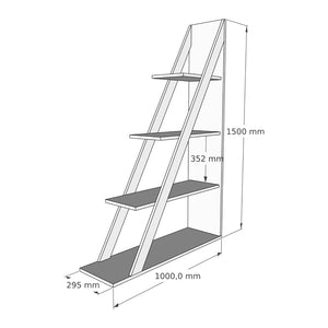 Βιβλιοθήκη Quina  σε ανθρακί απόχρωση 100x30x150εκ - Image 4