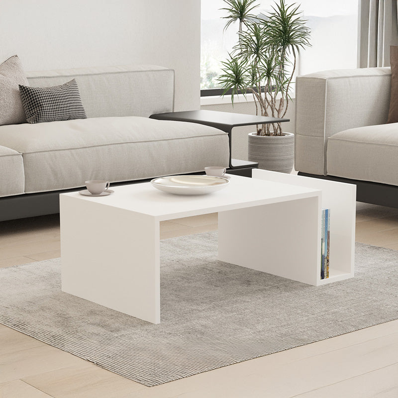 Τραπέζι σαλονιού Poko  σε λευκή απόχρωση 86.8x50x32,4εκ - Pakobazaar