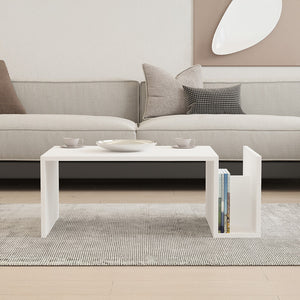 Τραπέζι σαλονιού Poko  σε λευκή απόχρωση 86.8x50x32,4εκ - Pakobazaar