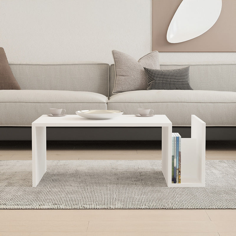 Τραπέζι σαλονιού Poko  σε λευκή απόχρωση 86.8x50x32,4εκ - Pakobazaar